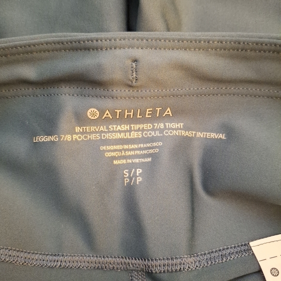 Athleta Interval Stash Tipped 7/8 Legging Small Petite SP Cypress - Picture 4 of 4
